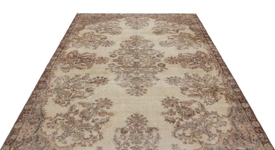 Antrasit Bej Anadolu Bohem Klasik Yün Halı 196x300 - Özel Seri