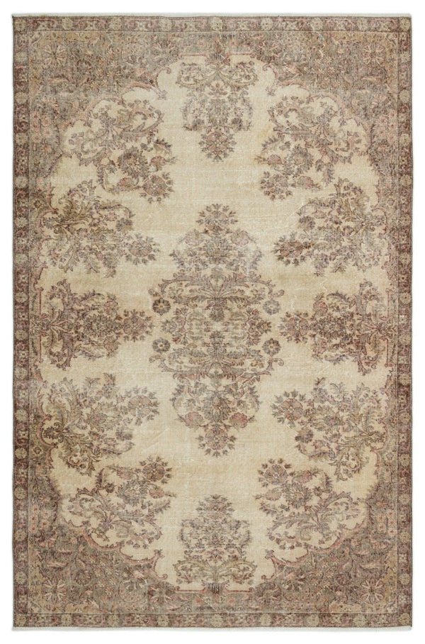 Antrasit Bej Anadolu Bohem Klasik Yün Halı 196x300 - Özel Seri