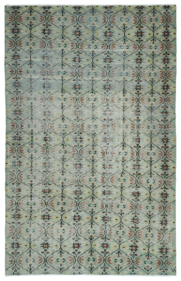 Bej Gri Anadolu Eskitme Geometrik Yün Halı 184x288 - Özel Seri