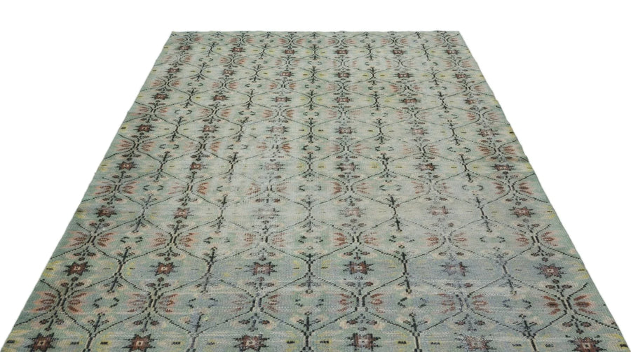Bej Gri Anadolu Eskitme Geometrik Yün Halı 184x288 - Özel Seri