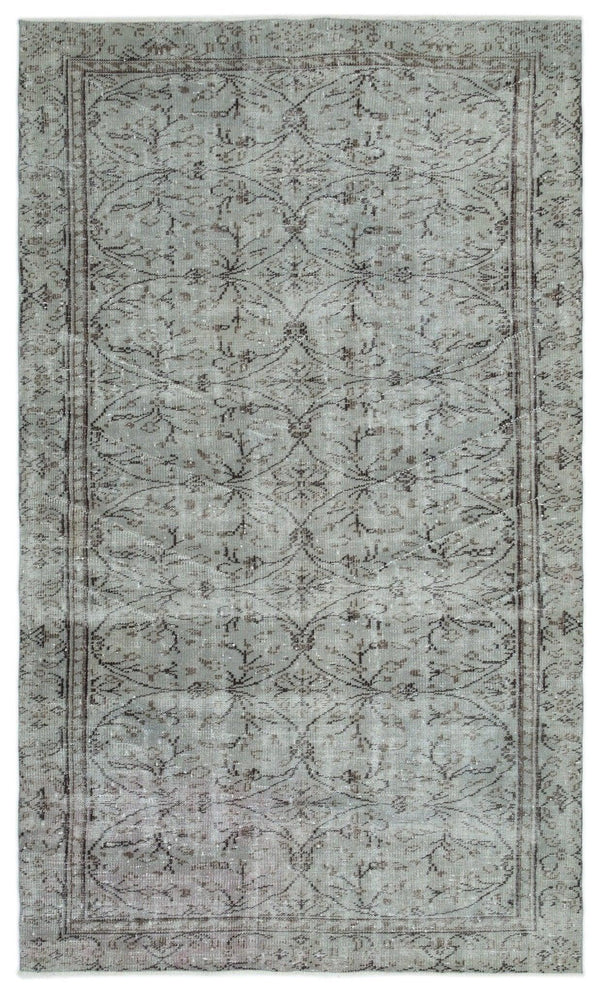 Antrasit Bej Anadolu Geometrik Çiçekli Yün Halı 171x278 - Özel Seri