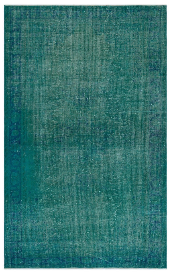 Krem Mavi Bohem Eskitme Yün Halı 172x280