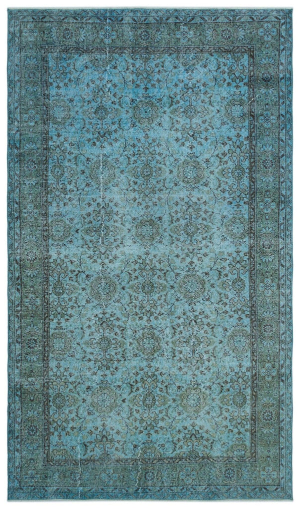 Beyaz Gri Anadolu Eskitme Çiçekli Yün Halı 171x295 - Özel Seri