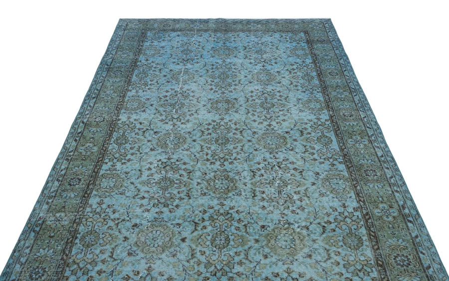 Beyaz Gri Anadolu Eskitme Çiçekli Yün Halı 171x295 - Özel Seri