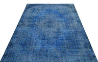 Handgeknüpfter Wollteppich in Blau & Grau Abstrakt 165x271 cm