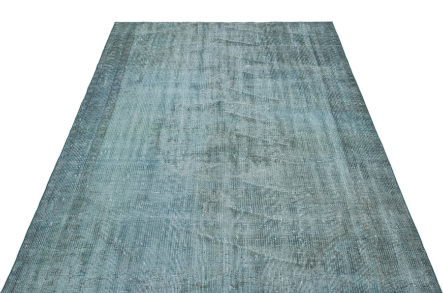 Gri Mavi Bohem Eskitme Yün Halı 150x250