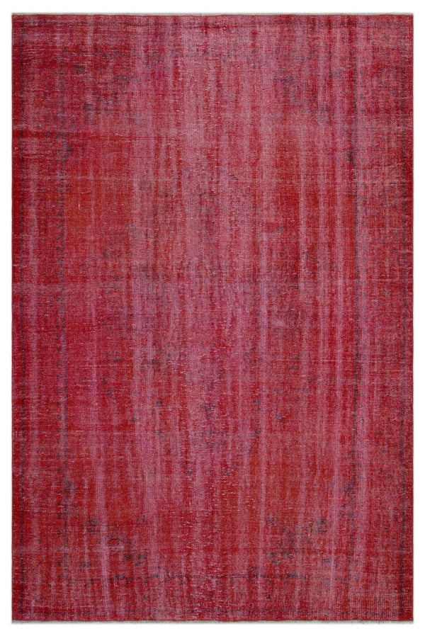 Gri Kırmızı Anadolu Eskitme Modern Yün Halı 180x277 - Özel Seri