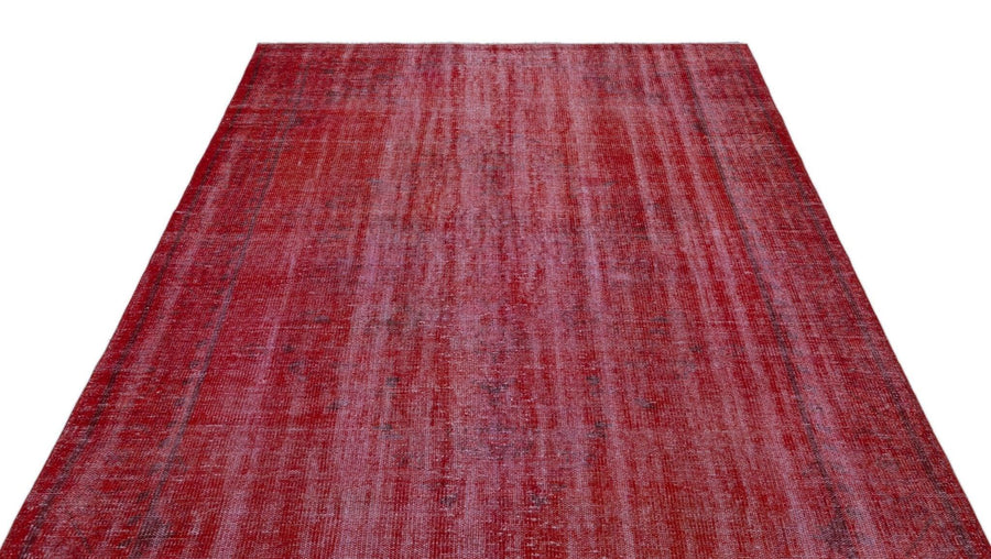 Gri Kırmızı Anadolu Eskitme Modern Yün Halı 180x277 - Özel Seri