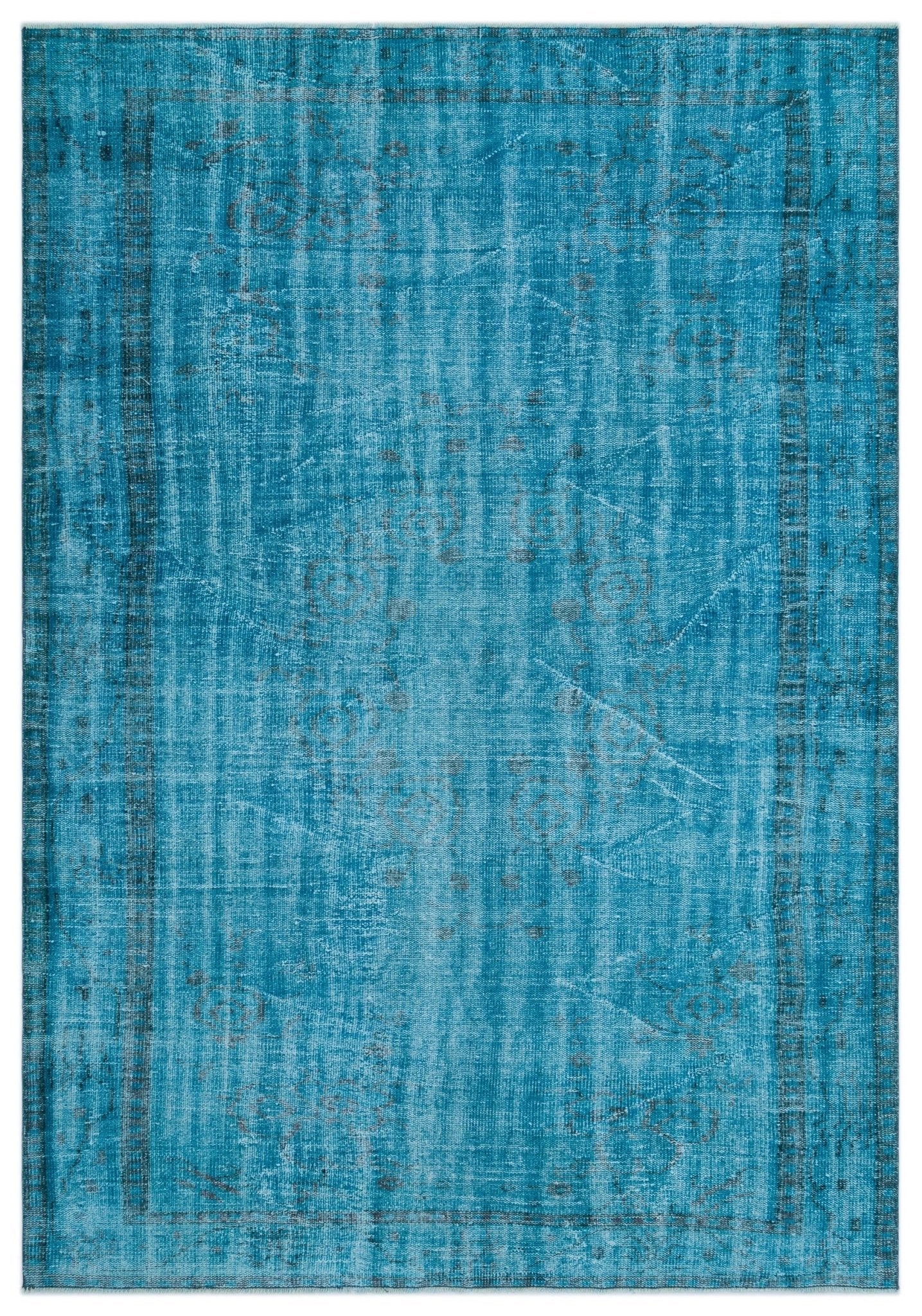 Atina 24196 Turkuaz Eskitme Yün El Dokuma Halısı 185 x 275 - El Dokuma - HALI.NET