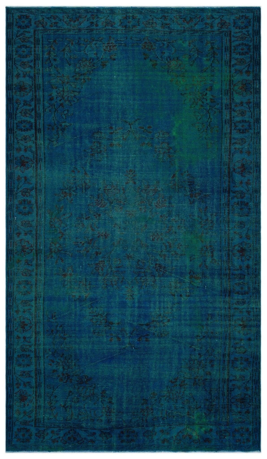Blauer Orientteppich mit Medaillon, handgeknüpft 185x313 cm – im Flur