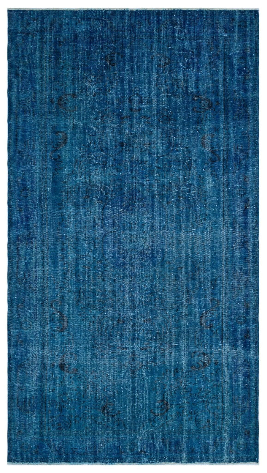 Abstract Blue Hand-Knotted Wool Rug 168x300 cm (5'6" x 9'10") – in the hallway