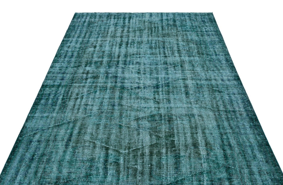 Mavi Siyah Bohem Eskitme Yün Halı 170x283