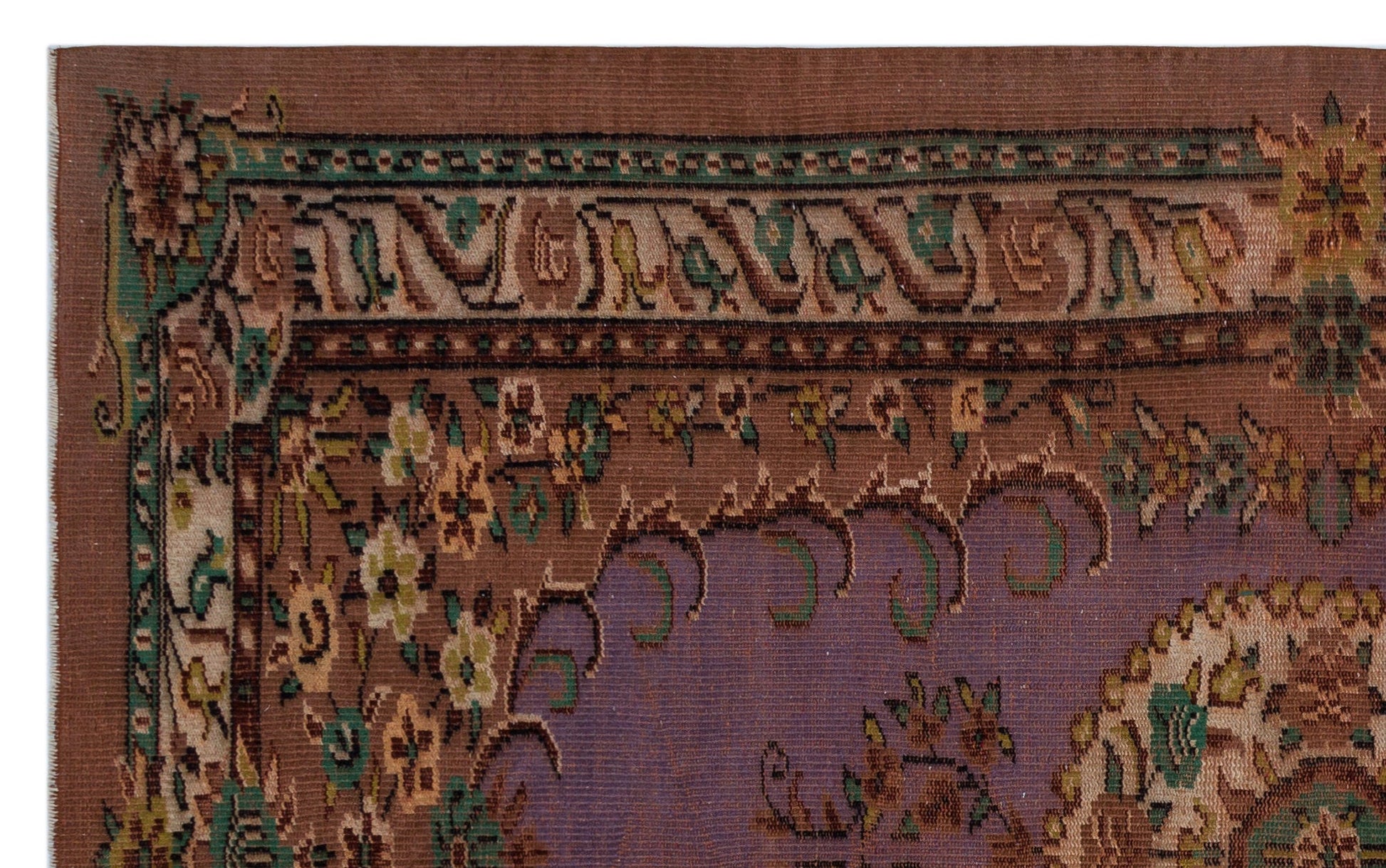 Atina 26894 Kahve Eskitme Yün El Dokuma Halısı 165 x 268 - El Dokuma - HALI.NET