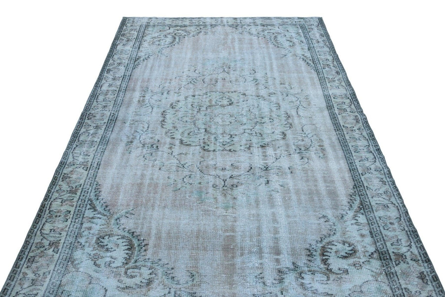 Beyaz Ekru Anadolu Eskitme Çiçekli Yün Halı 168x300 - Özel Seri