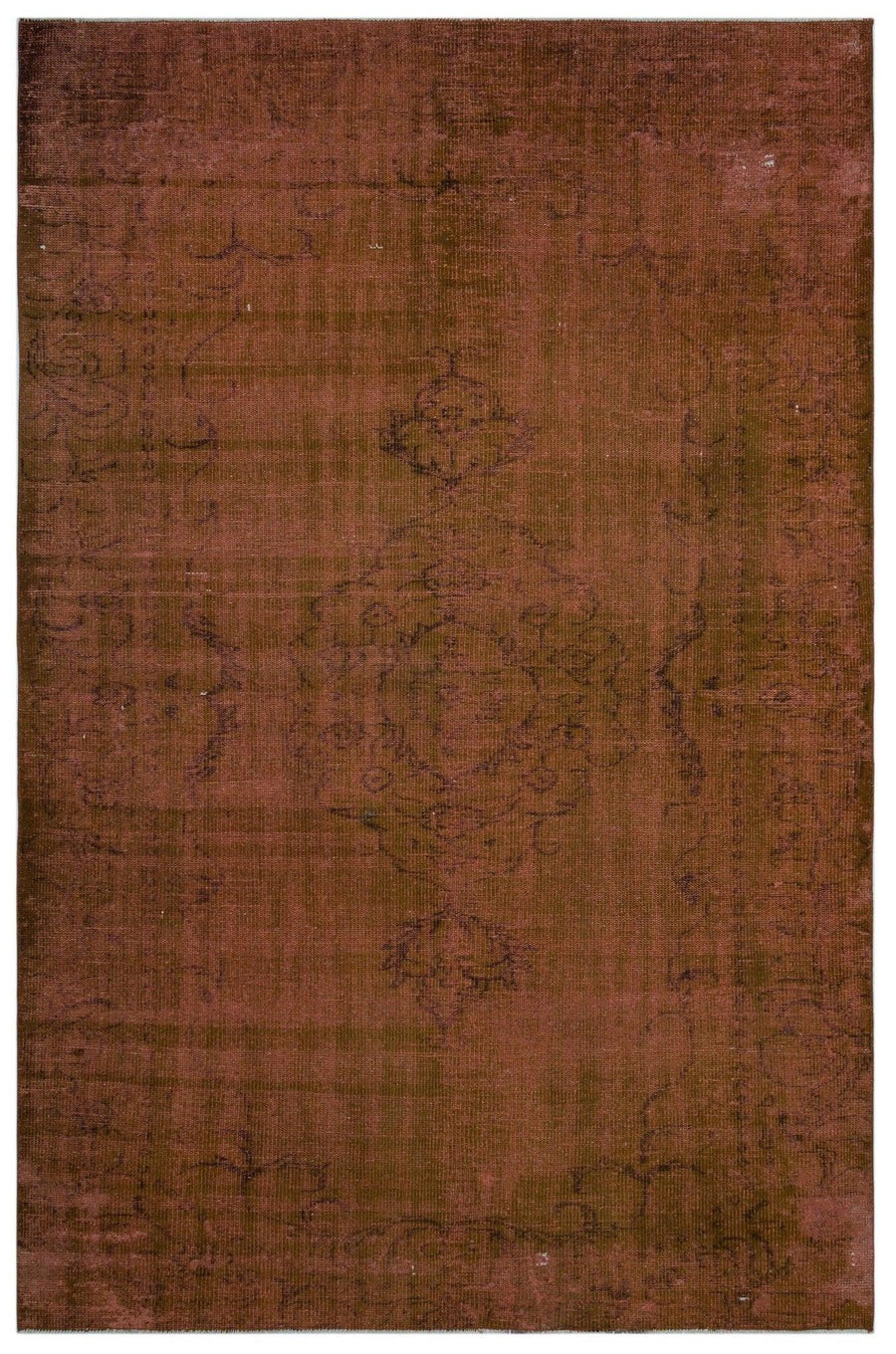 Brown and Red Medallion Vintage Turkish Rug 180x276 cm (5'11" x 9'1") – in the hallway