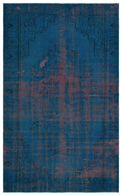 Atina 27726 Dark Blue Eskitme Yün El Dokuma Halısı 174 x 280 - El Dokuma - HALI.NET