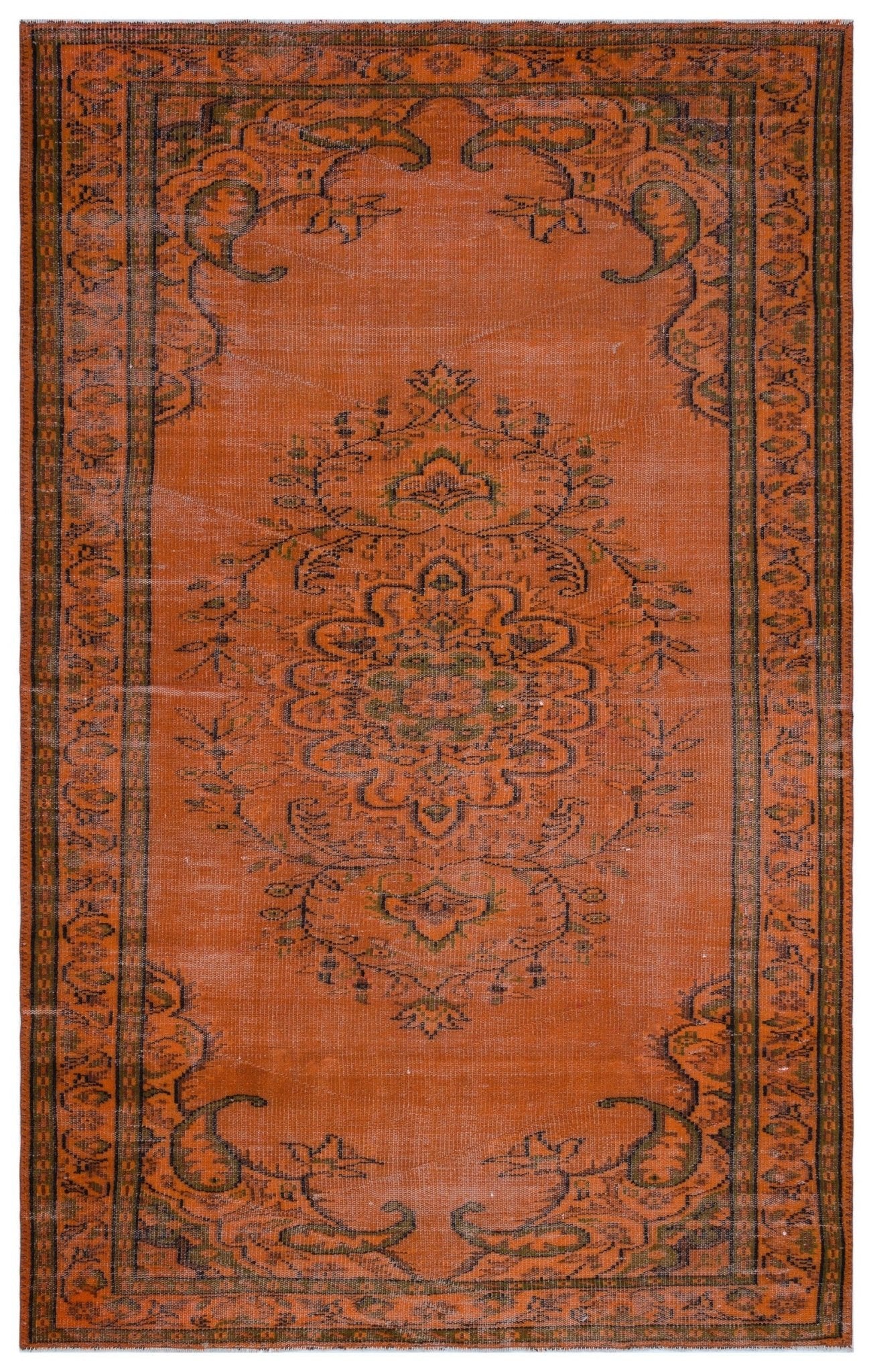 Atina 27965 Turuncu Eskitme Yün El Dokuma Halısı 167 x 272 - El Dokuma - HALI.NET