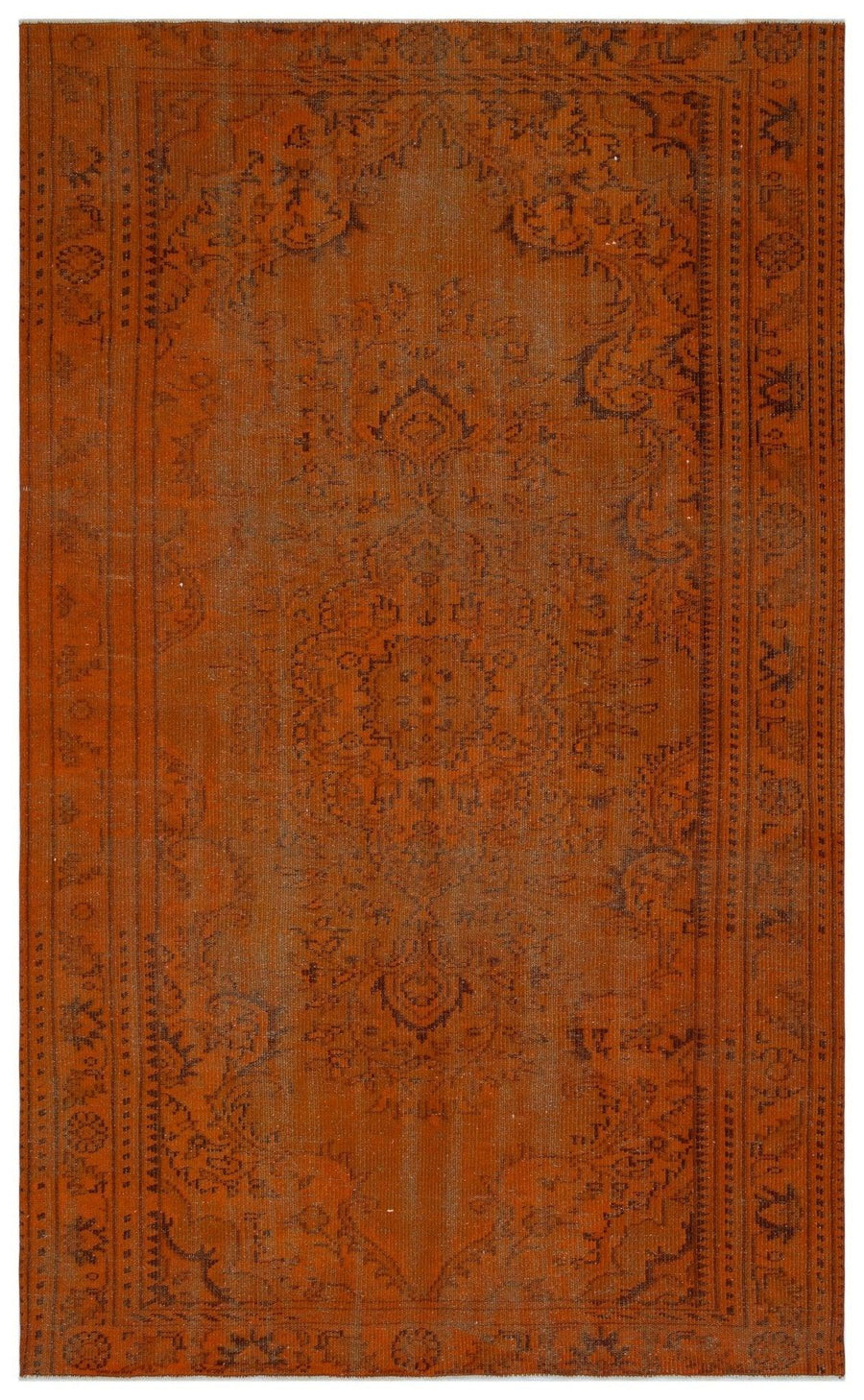 Orange & Brown Medallion Vintage Wool Rug 172x280 cm (5'8" x 9'2") – in the hallway