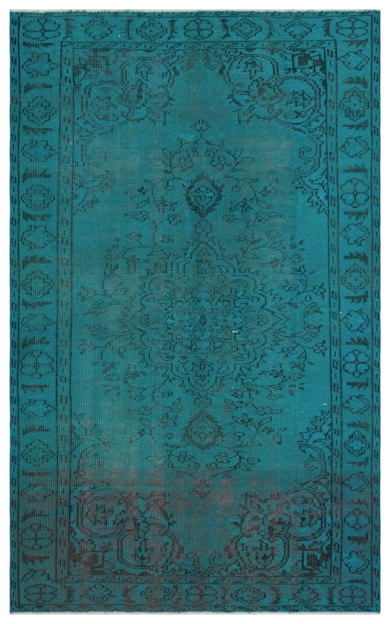 Atina 28340 Turkuaz Eskitme Yün El Dokuma Halısı 162 x 265 - El Dokuma - HALI.NET