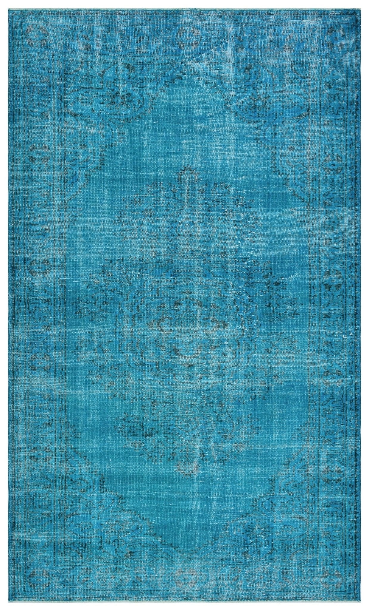 Atina 28509 Turkuaz Eskitme Yün El Dokuma Halısı 185 x 313 - El Dokuma - HALI.NET