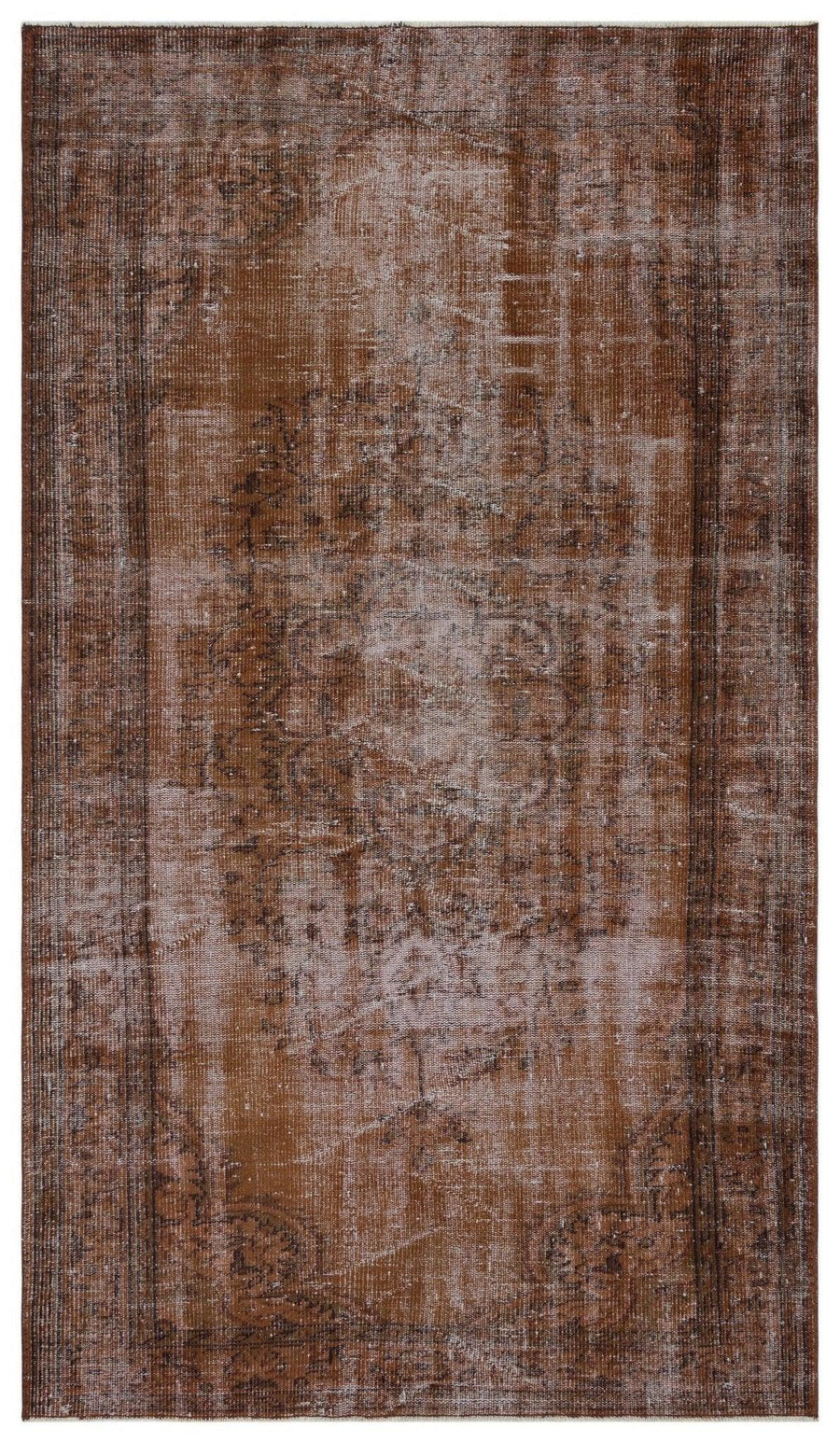 Moderner Wollteppich Braun Grau mit abstraktem Muster 158x282 cm – im Flur
