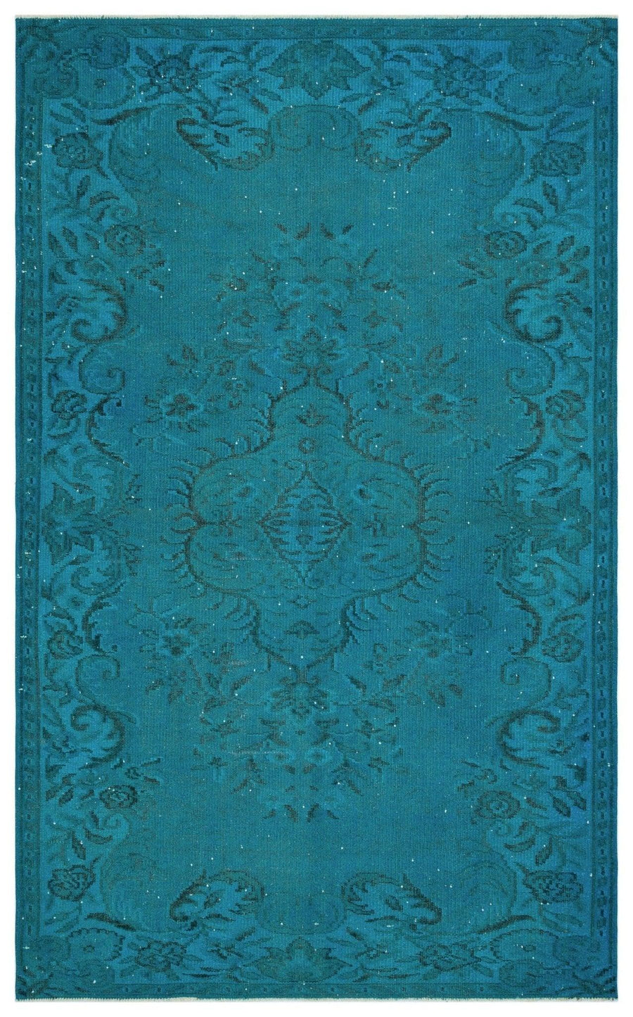 Red and Turquoise Medallion Turkish Rug 172x280 cm (5'8" x 9'2") – in the hallway