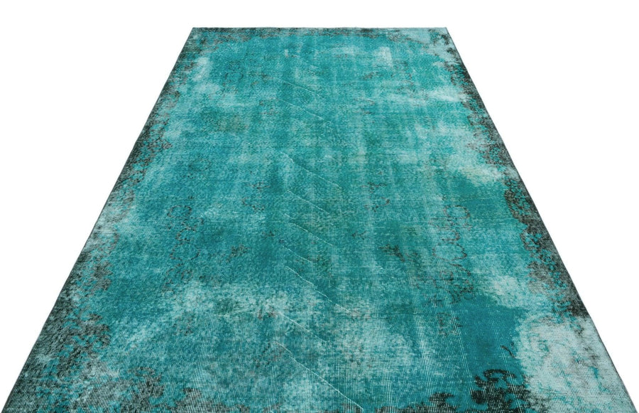 Mavi Siyah Bohem Eskitme Yün Halı 170x278
