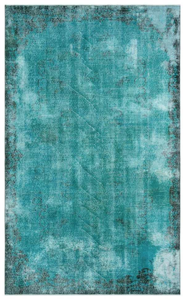 Mavi Siyah Bohem Eskitme Yün Halı 170x278