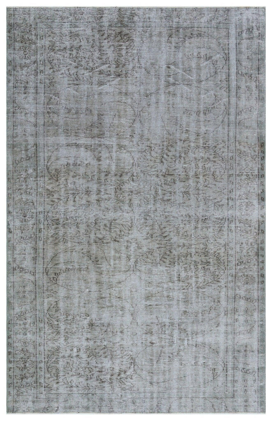 Gray Medallion Hand-Knotted Wool Rug 168x260 cm (5'6" x 8'6") – in the hallway