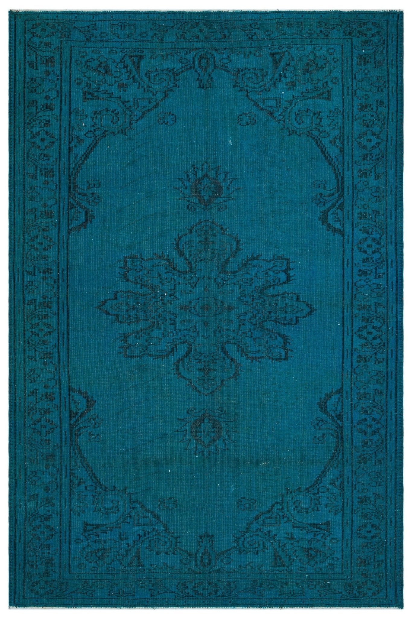 Atina 29681 Dark Blue Eskitme Yün El Dokuma Halısı 187 x 285 - El Dokuma - HALI.NET
