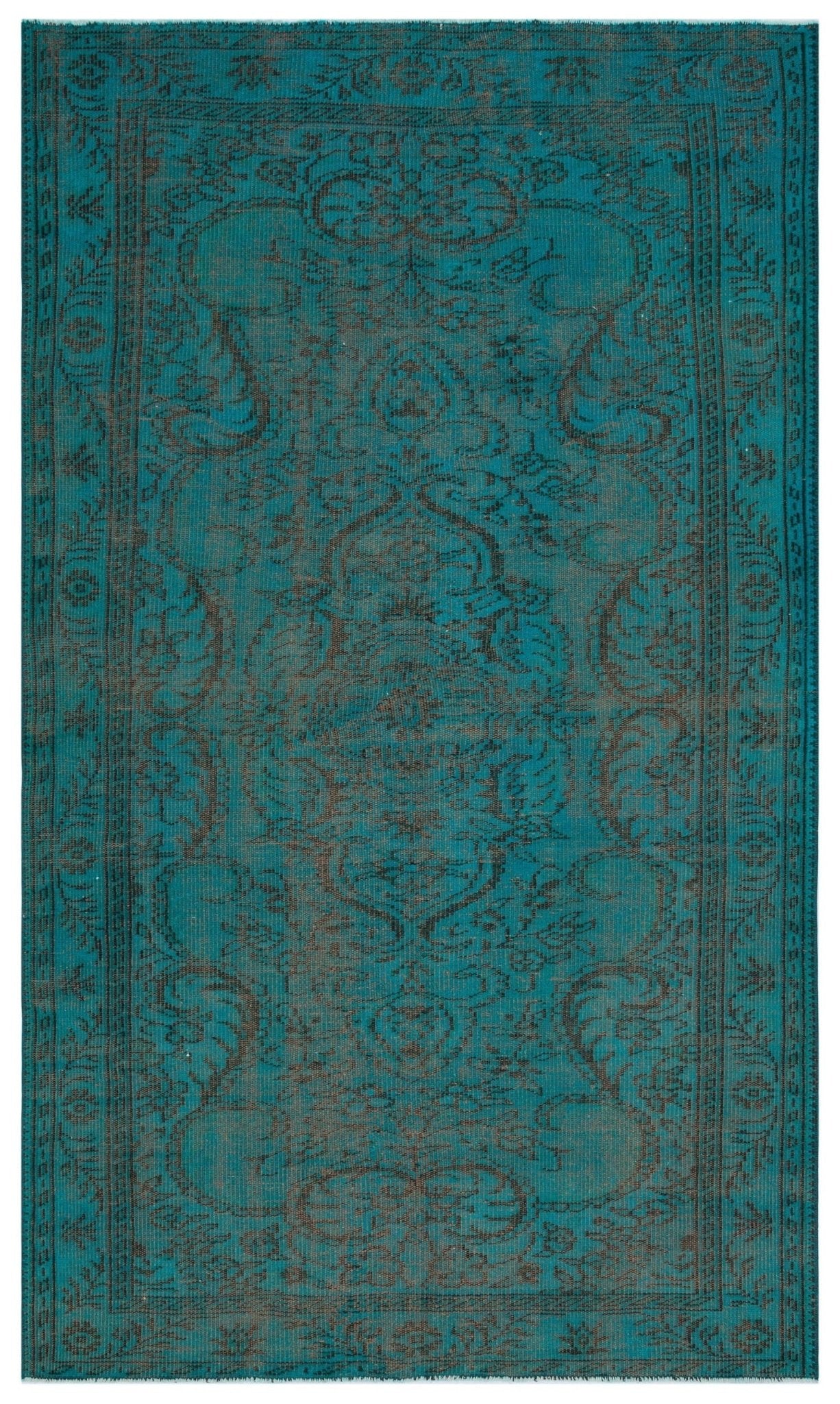 Atina 31027 Turkuaz Eskitme Yün El Dokuma Halısı 150 x 256 - El Dokuma - HALI.NET