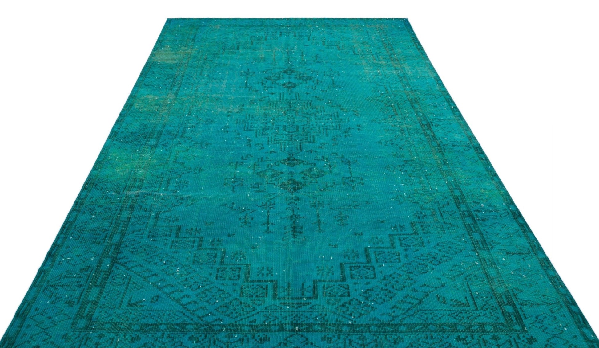 Atina 31028 Turkuaz Eskitme Yün El Dokuma Halısı 188 x 288 - El Dokuma - HALI.NET