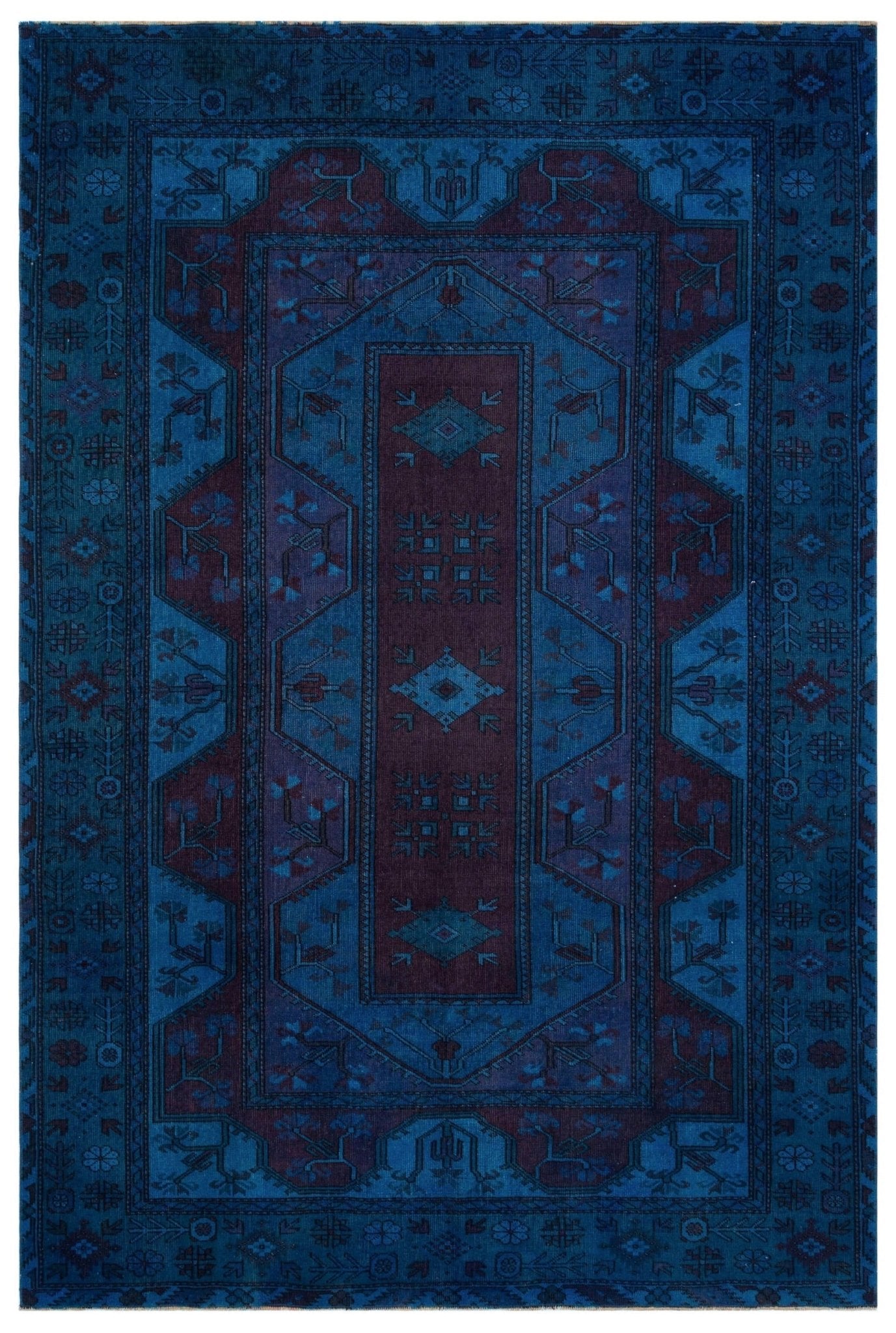 Atina 31032 Mavi Eskitme Yün El Dokuma Halısı 182 x 270 - El Dokuma - HALI.NET