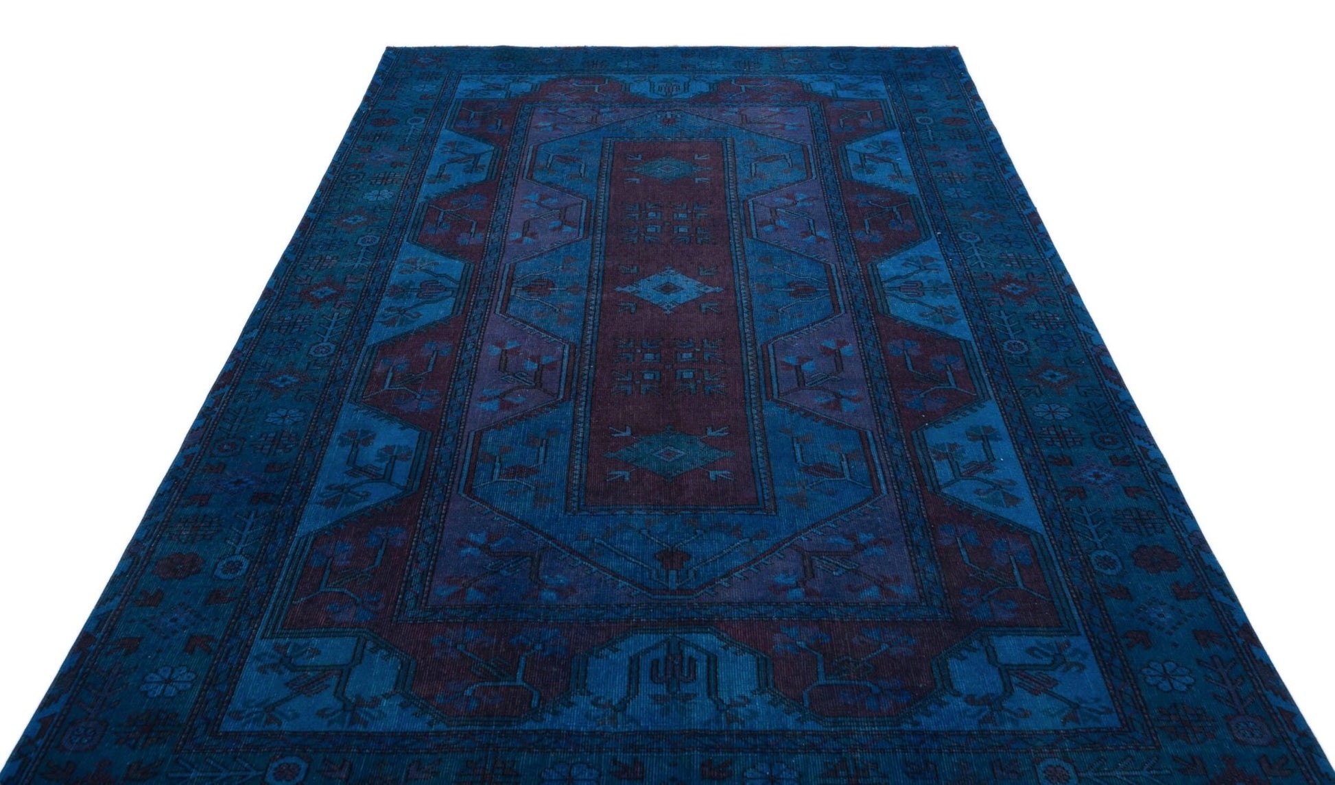 Atina 31032 Mavi Eskitme Yün El Dokuma Halısı 182 x 270 - El Dokuma - HALI.NET