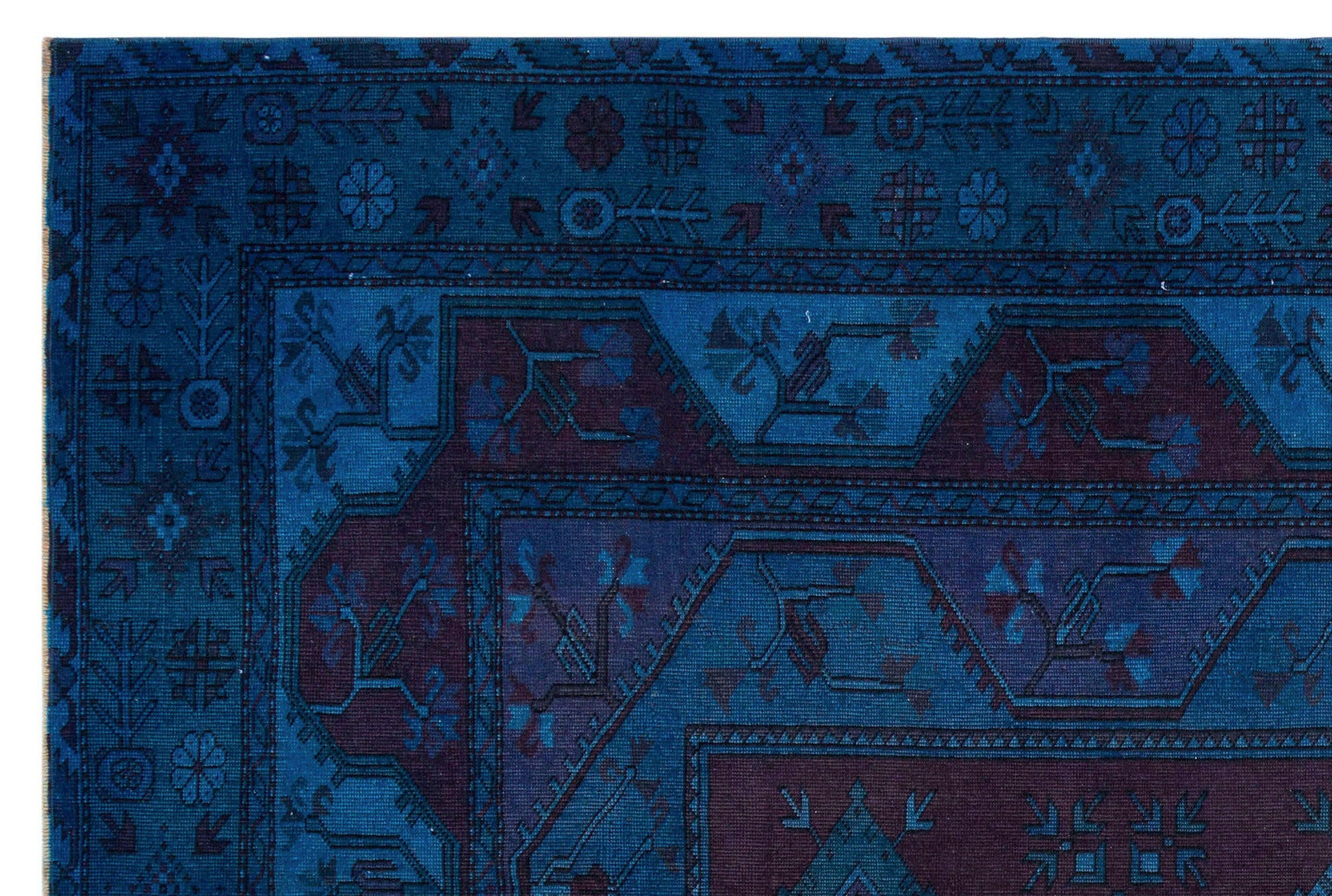 Atina 31032 Mavi Eskitme Yün El Dokuma Halısı 182 x 270 - El Dokuma - HALI.NET