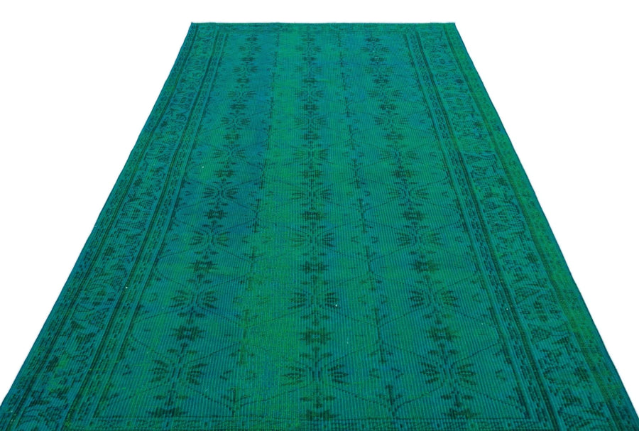 Siyah Yeşil Bohem Geometrik Yün Halı 154x261