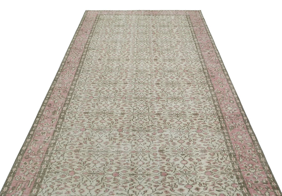 Bej Anadolu Geometrik Çiçekli Yün Halı 153x280 - Özel Seri
