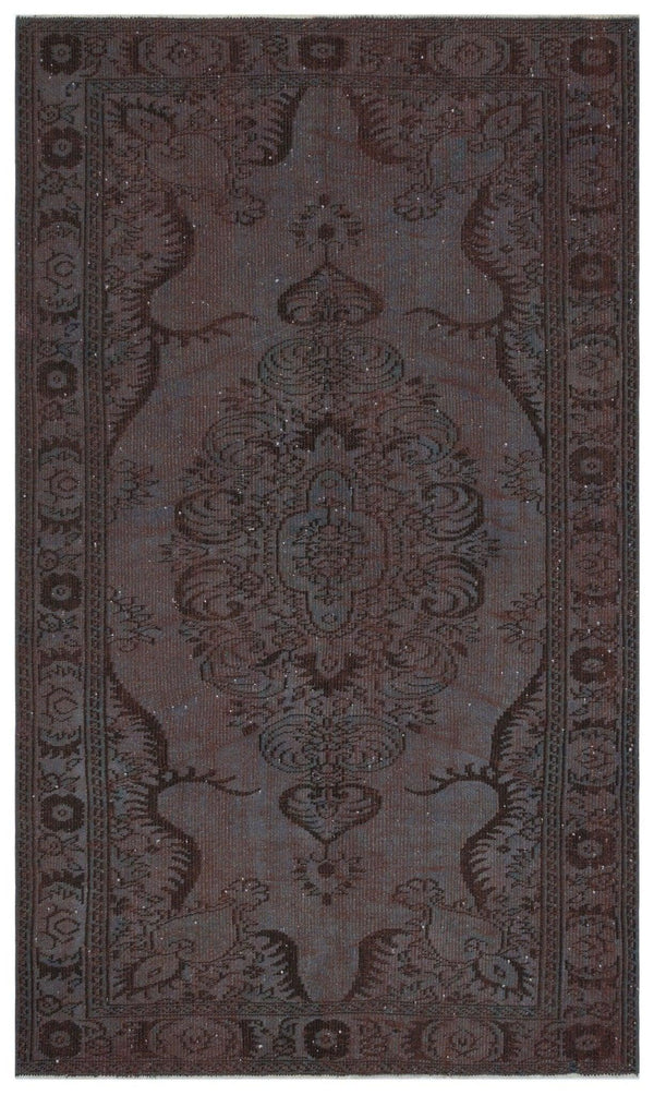 Gri Anadolu Eskitme Geometrik Yün Halı 163x268 - Özel Seri