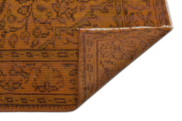 Hardal Sarı Anadolu Eskitme Madalyonlu Yün Halı 191x300 - Özel Seri