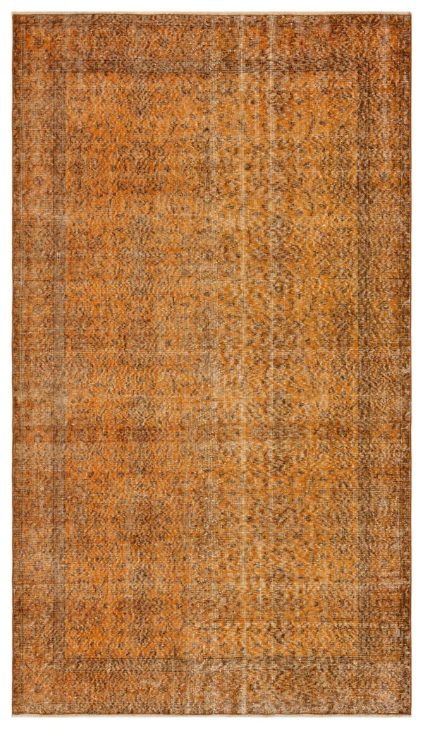 Turuncu Bohem Eskitme Yün Halı 162x280