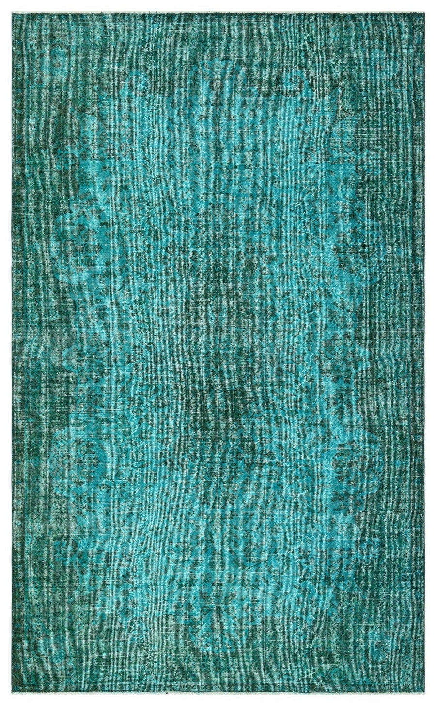 Gri Mavi Bohem Eskitme Yün Halı 170x278
