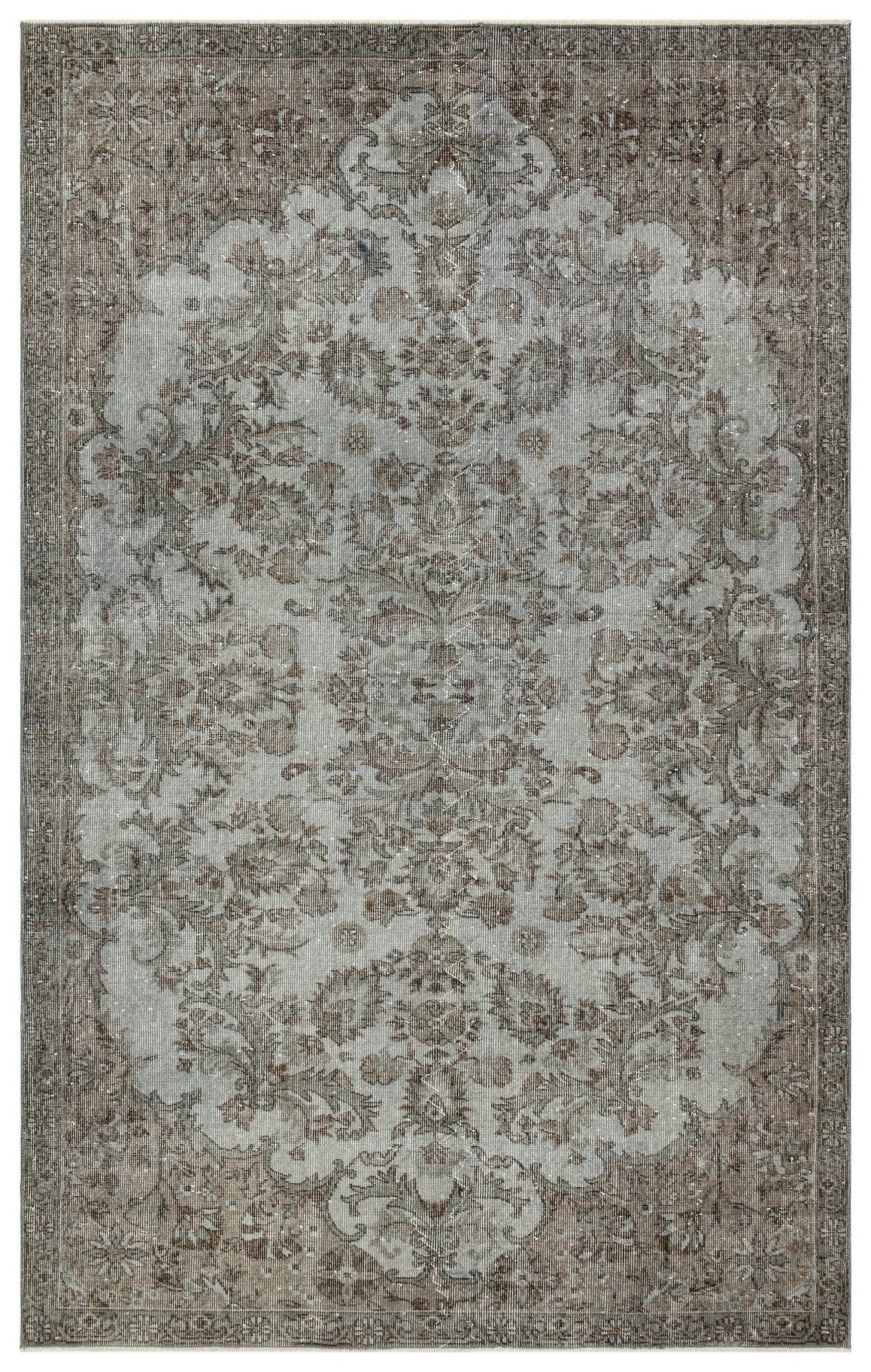 Atina 35164 Gri Eskitme Yün El Dokuma Halısı 187 x 298 - El Dokuma - HALI.NET