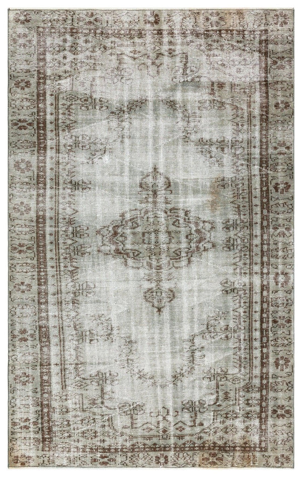 Gri Anadolu Geometrik Klasik Yün Halı 171x270 - Özel Seri