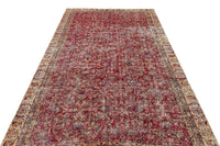 Roter Vintage Teppich aus der Türkei, handgeknüpft mit Blumenmuster 177x304 cm