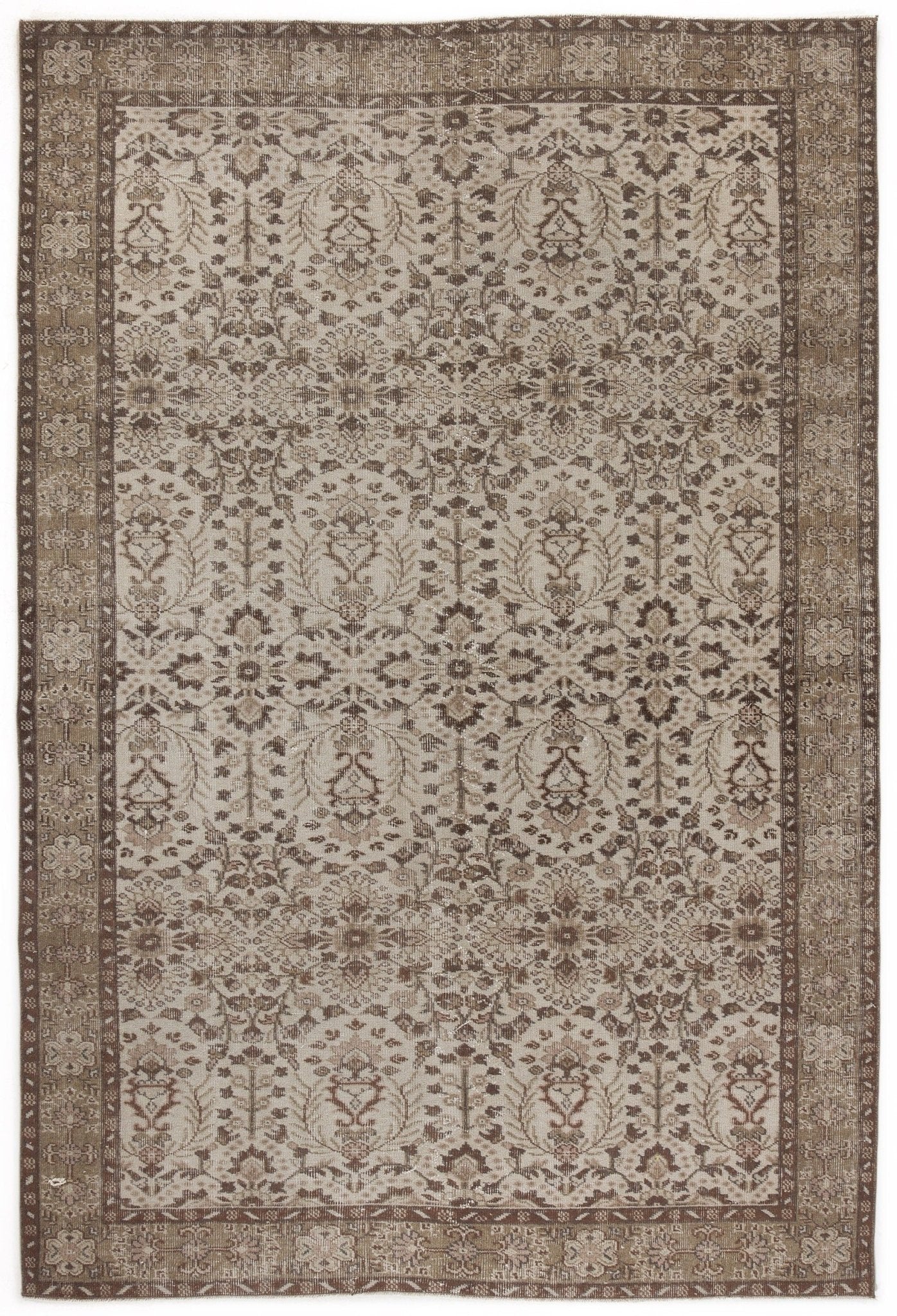 Atina 5060 Bej Eskitme Yün El Dokuma Halısı 192 x 287 - El Dokuma - HALI.NET