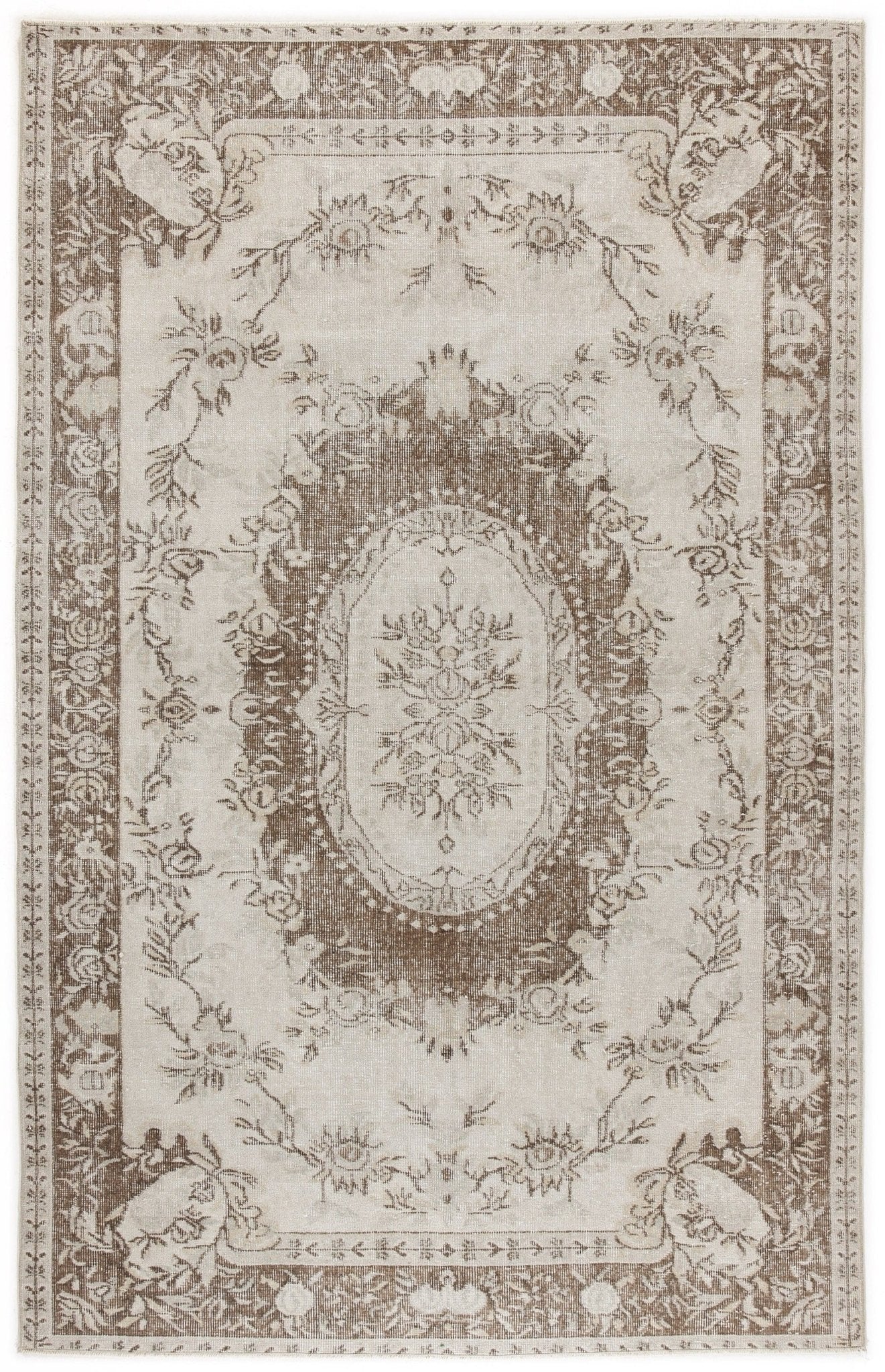 Atina 5070 Bej Eskitme Yün El Dokuma Halısı 164 x 257 - El Dokuma - HALI.NET