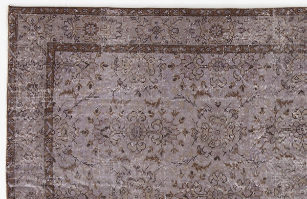 Gri Anadolu Madalyonlu Çiçekli Yün Halı 172x287 - Özel Seri