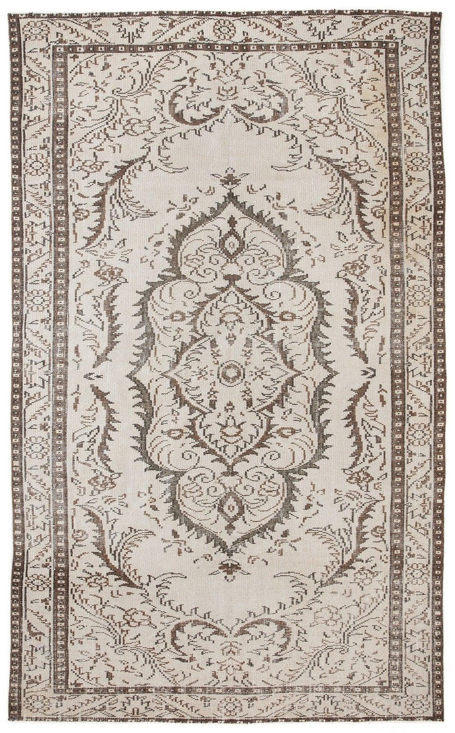 Bej Anadolu Geometrik Klasik Yün Halı 170x285 - Özel Seri