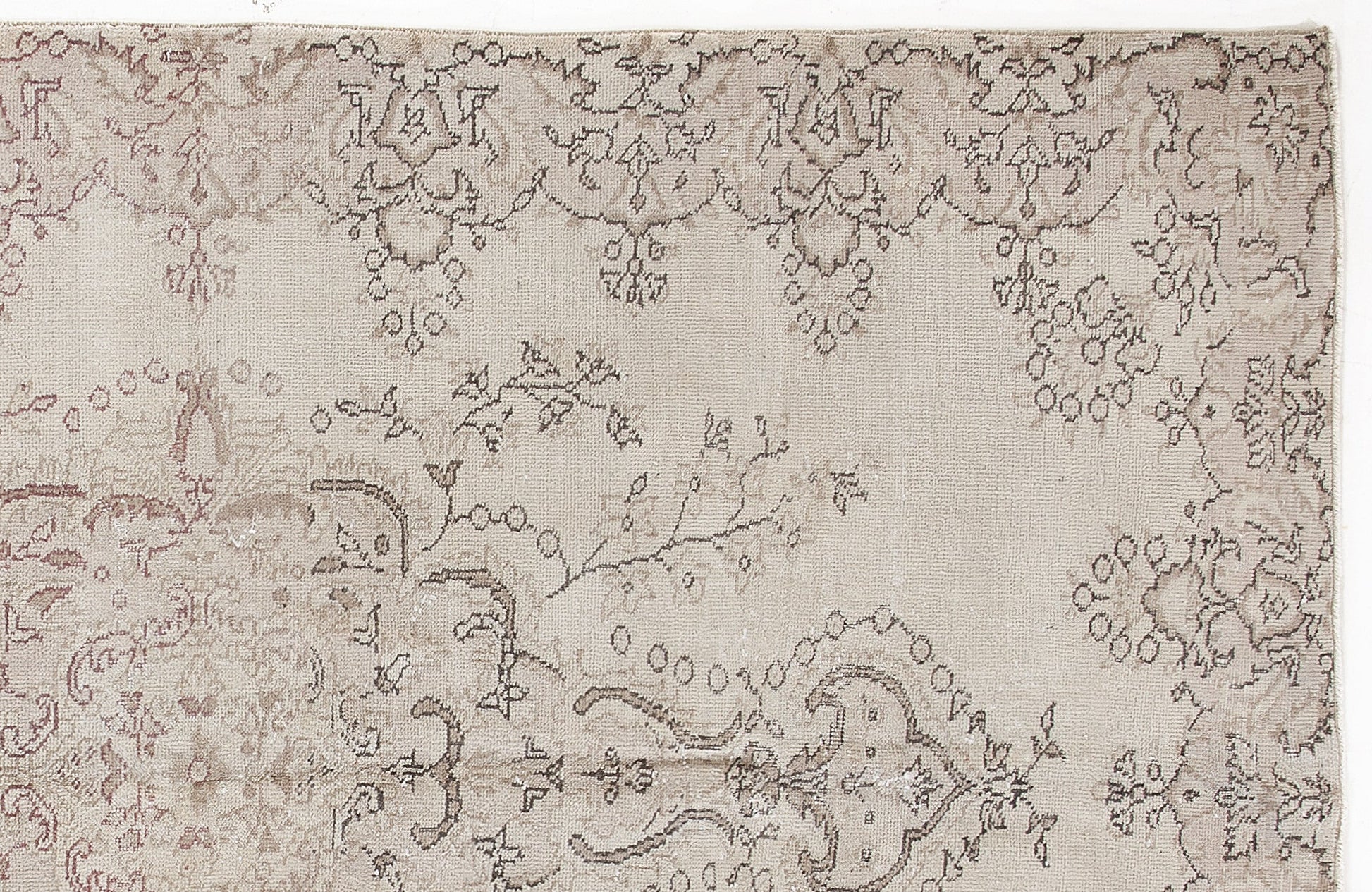 Atina 5849 Bej Eskitme Yün El Dokuma Halısı 170 x 274 - El Dokuma - HALI.NET