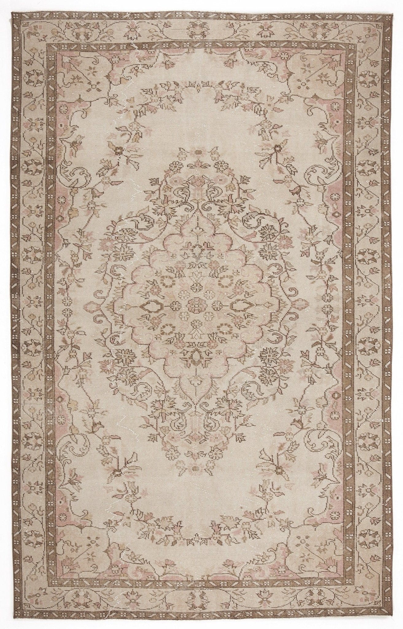 Atina 5972 Bej Eskitme Yün El Dokuma Halısı 169 x 276 - El Dokuma - HALI.NET